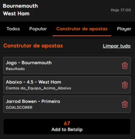 Construtor de apostas na 888bets