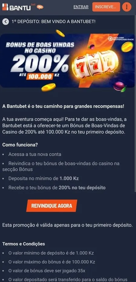 Bónus de Boas-Vindas de 200%
