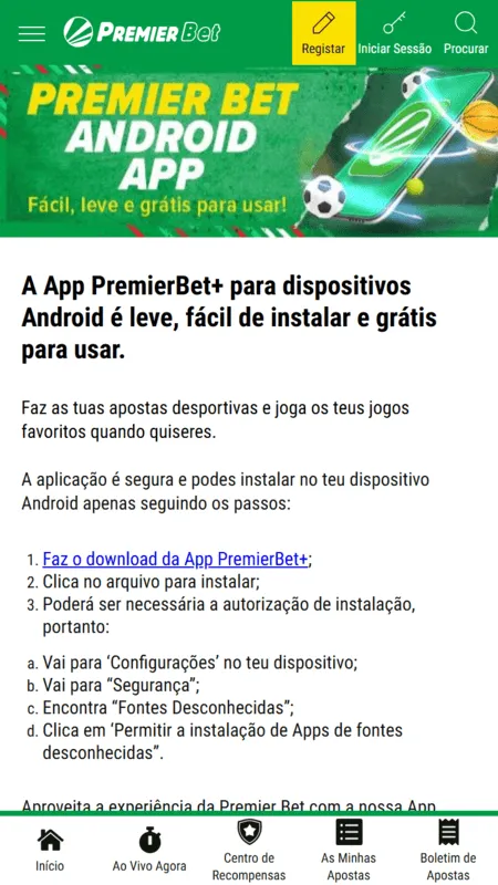 Como baixar app da Premier Bet