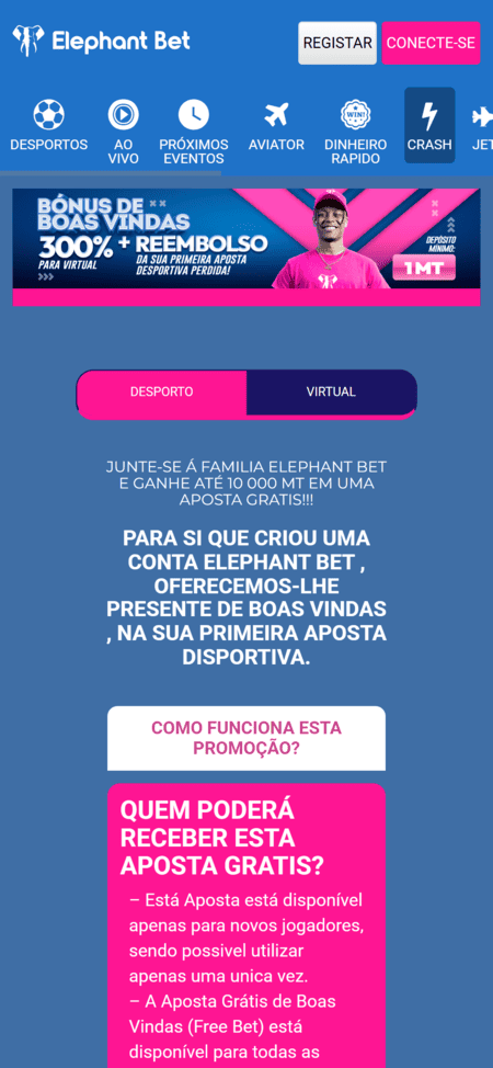 Elephant Bet Aviator: Bónus de 300% e Como Jogar em Mz Hoje