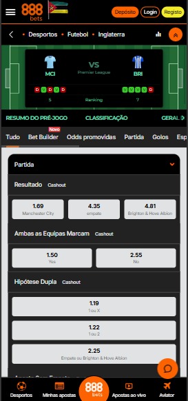 Mercados de apostas em futebol da Betway 888bet