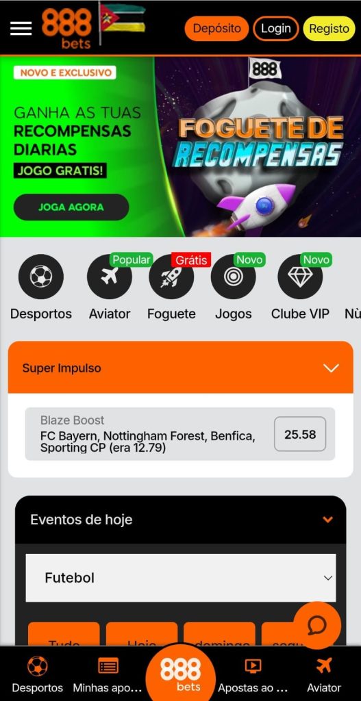 Página inicial da 888bets Moçambique, destacando ligas europeias, como Premier League, e apostas múltiplas com odds competitivas.