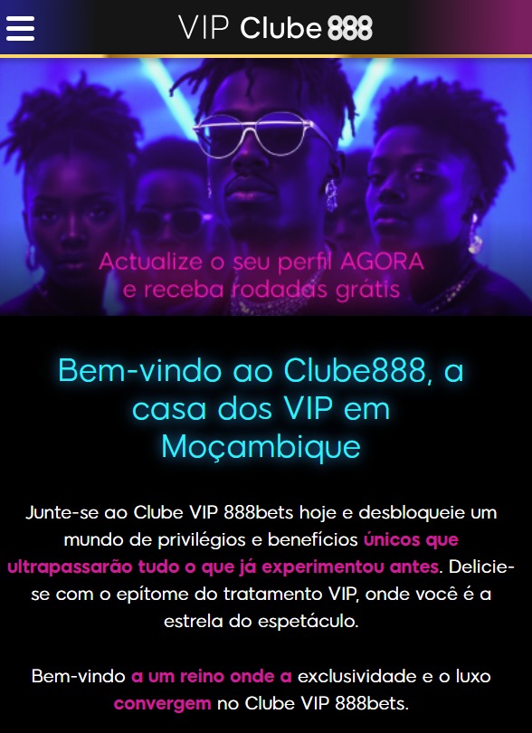 Página inicial do Clube888