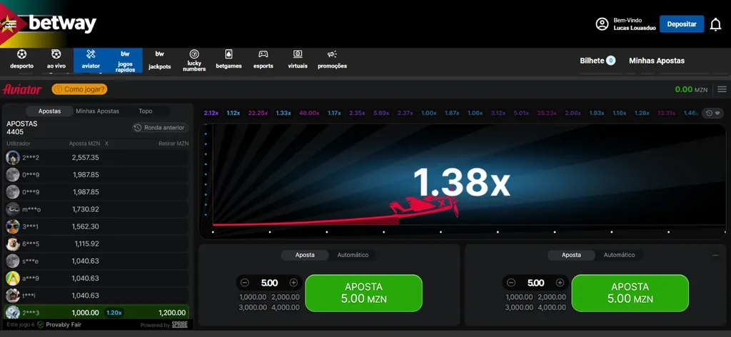 Aposta dupla no Aviator na Betway