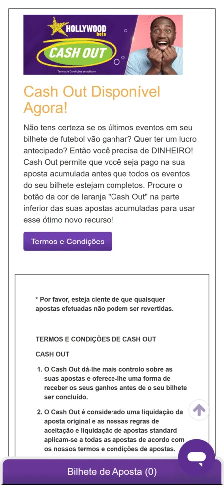 Cashout na Hollywoodbets