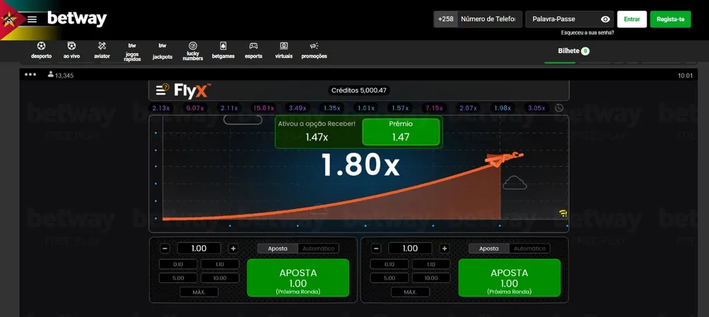 FlyX na Betway: aposte e colete seus ganhos antes do impulso acabar. Multiplique sua aposta e jogue agora.