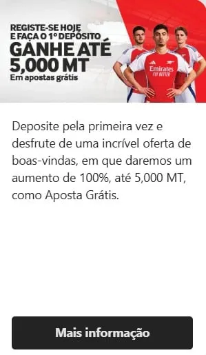 Promoção de boas-vindas da Betway Moçambique