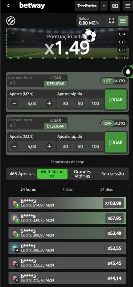 Aposta da Betway Crash na Betway em Moçambique