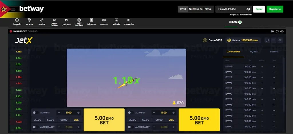 Aposte e multiplique com JetX seus ganhos enquanto o foguete sobe. Resgate antes da explosão e maximize seus lucros na Betway.