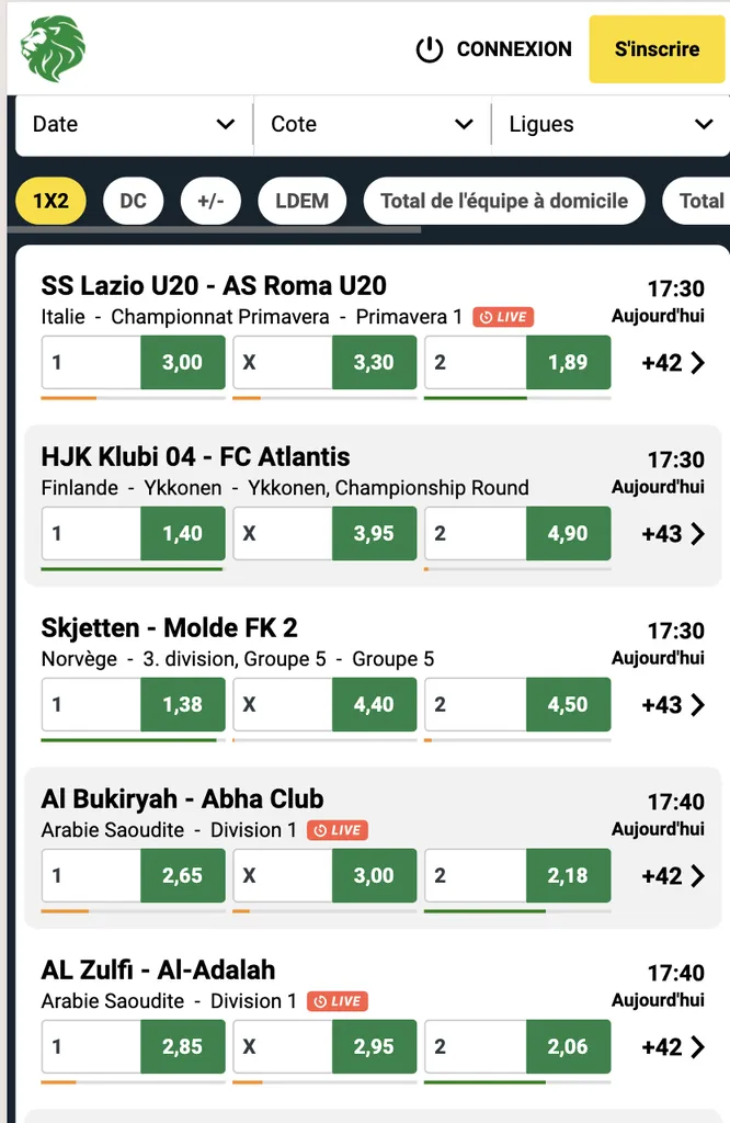 APK Sunubet : les côtes