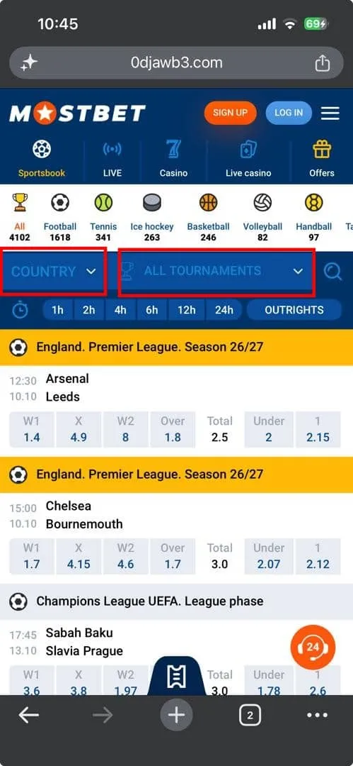 Test du code promo Mostbet sur le football