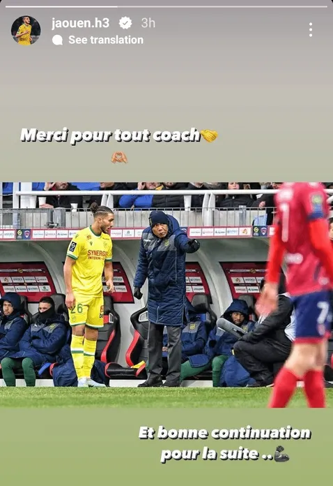 le message de jaouen hadjam a antoine kombouare