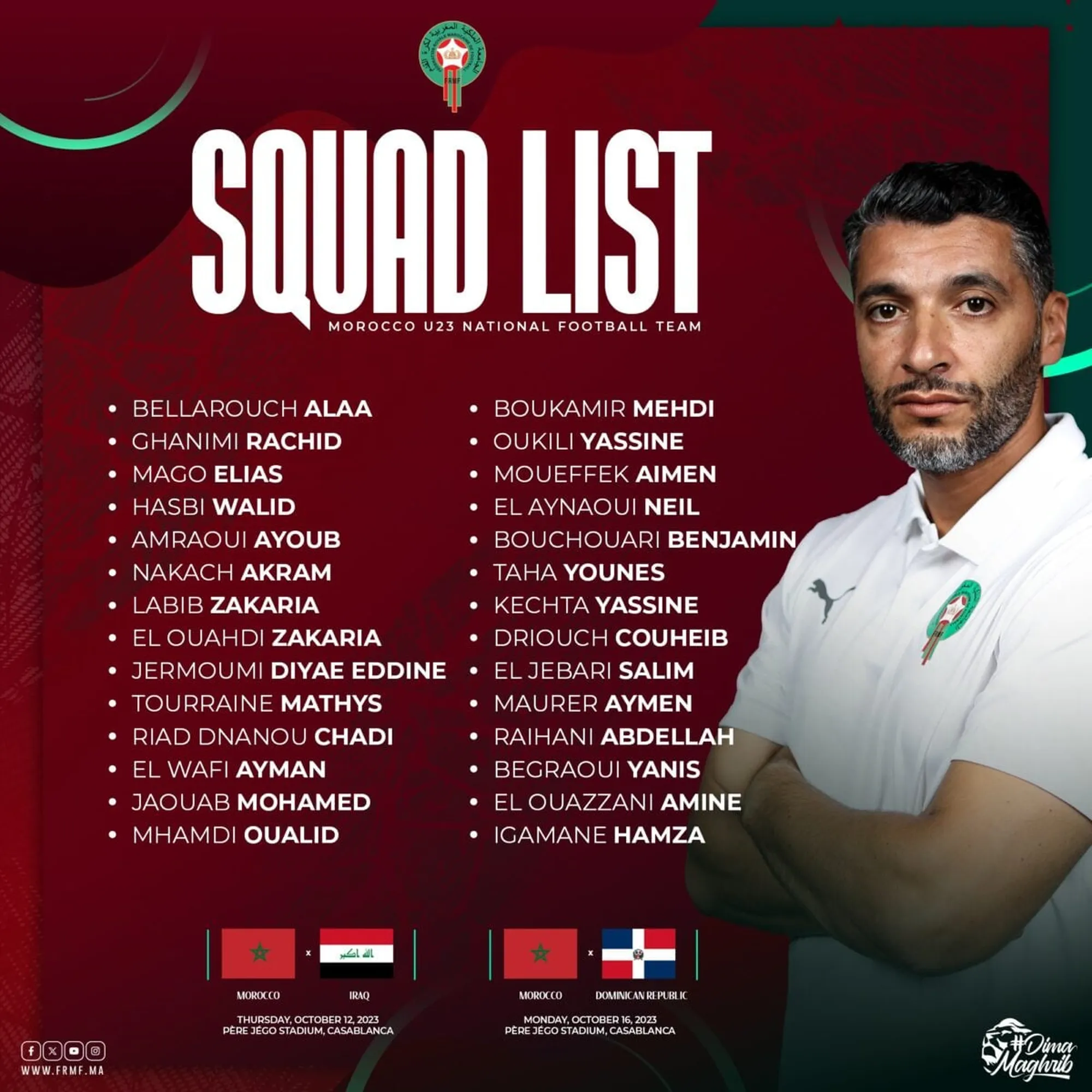 La liste du Maroc U23