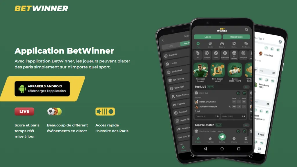 Installer l'application Betwinner sur votre mobile Android