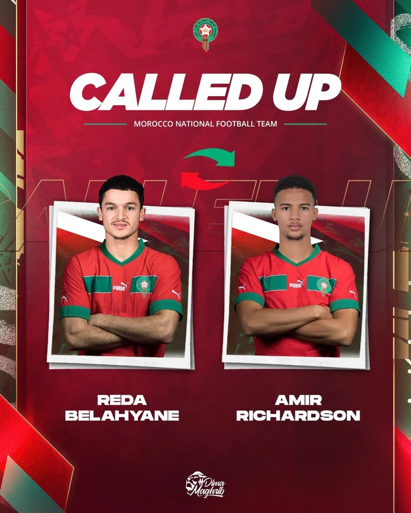 Le s&eacute;lectionneur de l&rsquo;&eacute;quipe du Maroc Walid Regragui remplace Amir Richardson par Reda Belahyane