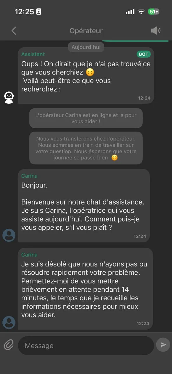 Avis sur le chat avec le bot de BetWinner
