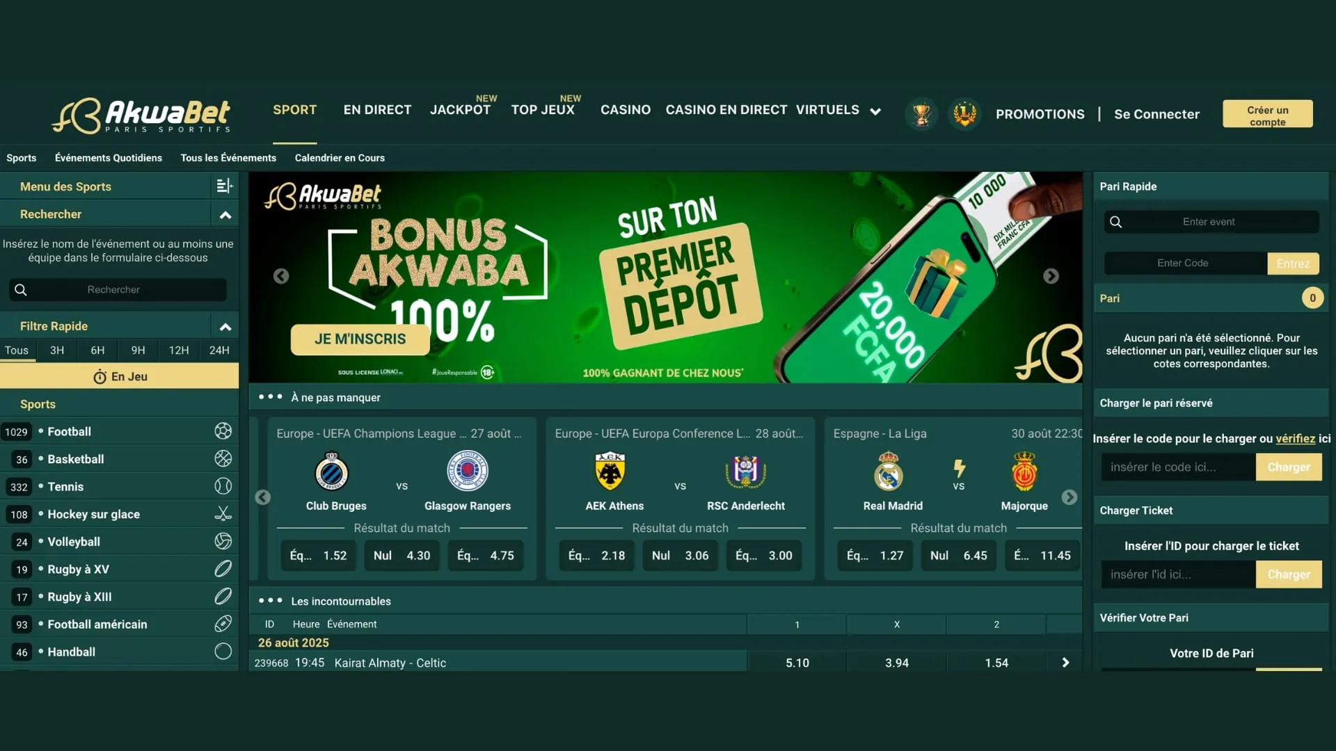 Jouez sur Akwabet depuis la C&ocirc;te d'Ivoire.