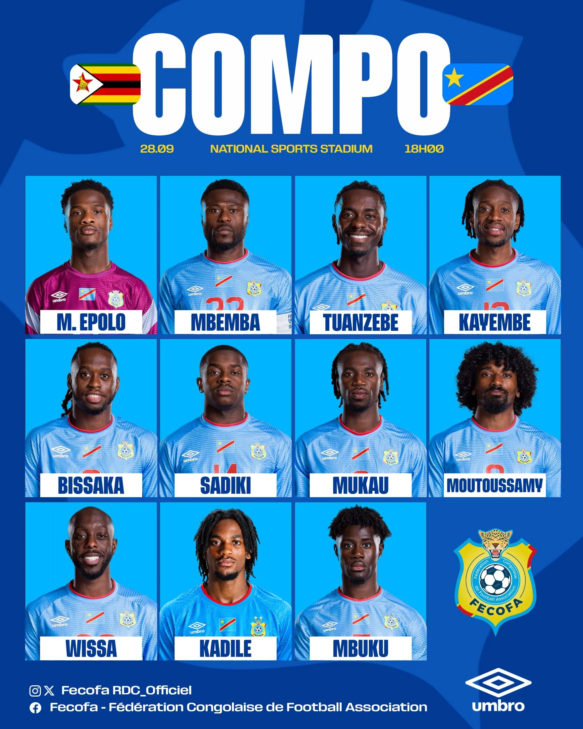 Compo RDC contre Zimbabwe