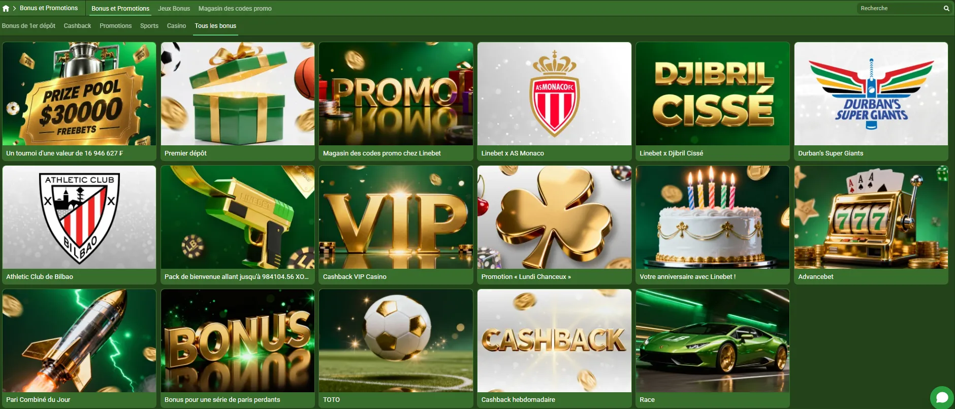 promotions apr&egrave;s inscription code promo Linebet