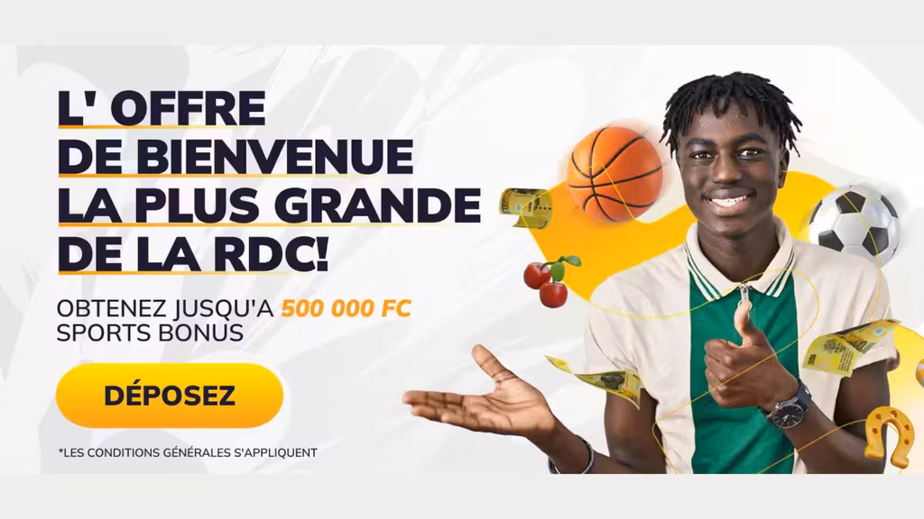 Jusqu'&agrave; 500 000 FC &agrave; gagner avec le code promo Mamabet MAFOOT 