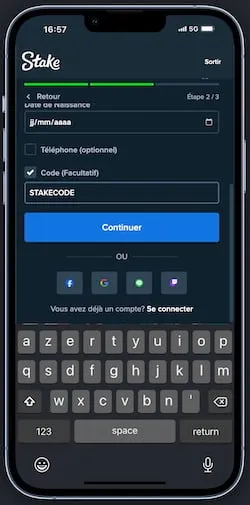 Ouvrir un compte Stake avec le code promo STAKECODE en 2025