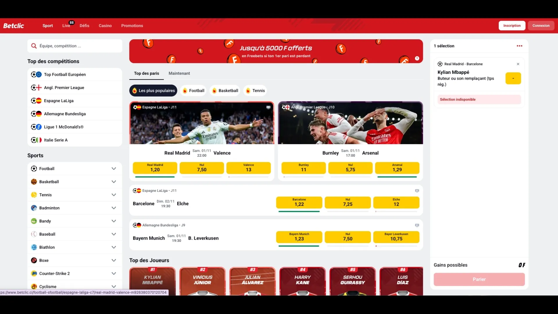 Faites vos paris Coupe d'Afrique des Nations sur Betclic CI