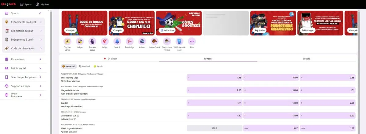 Page accueil Choplife