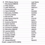 Mondial U20 : la liste du S&eacute;n&eacute;gal