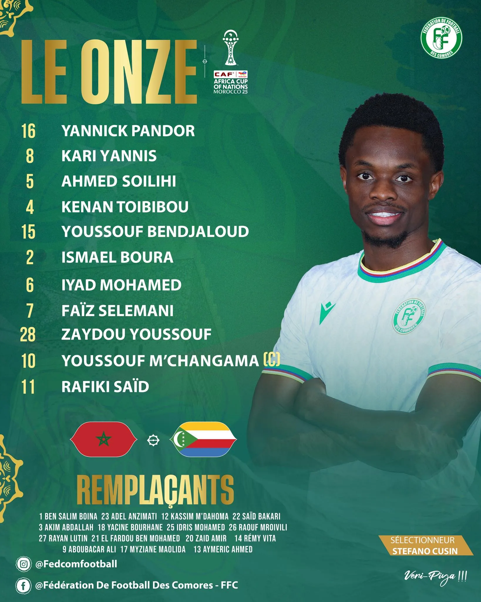 Compo Comores contre Maroc