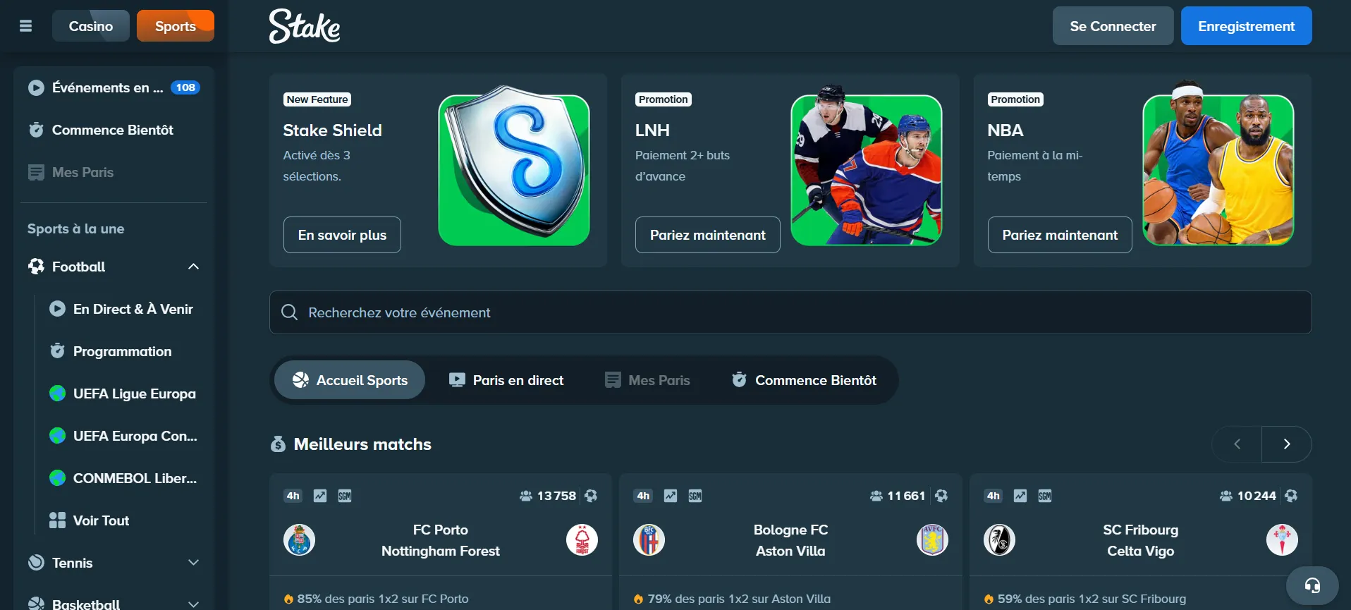Paris sportifs stake meilleurs sites