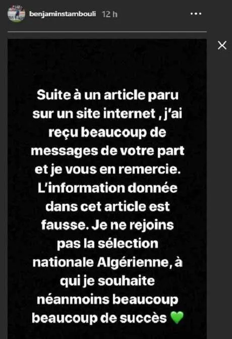 Alg&eacute;rie : la mise au point de Benjamin Stambouli