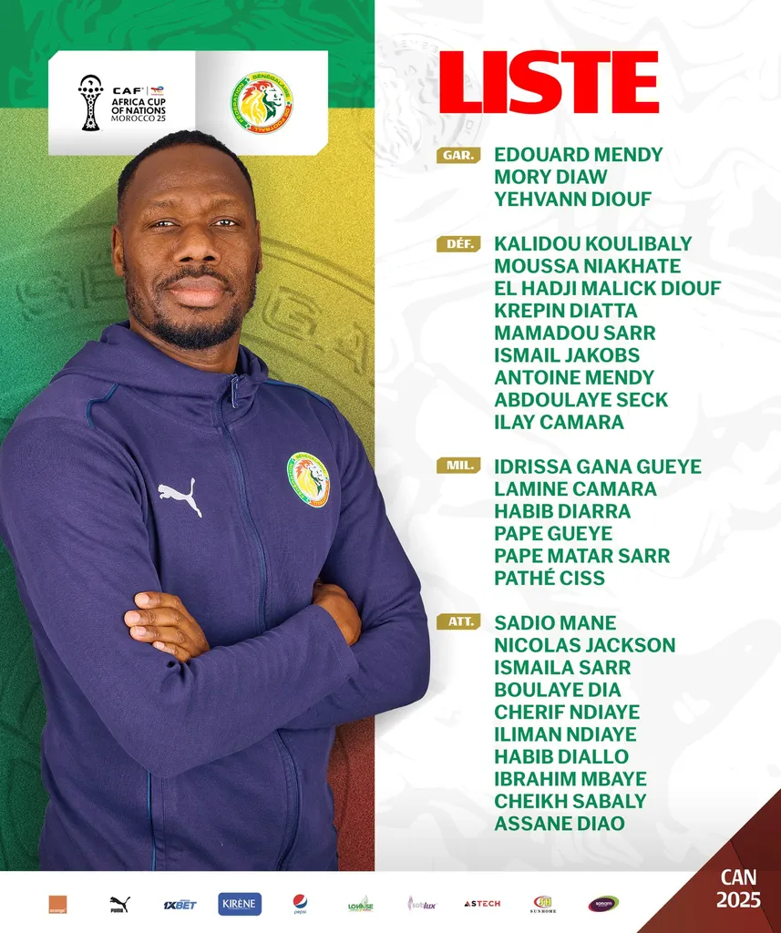 Liste S&eacute;n&eacute;gal CAN 2025