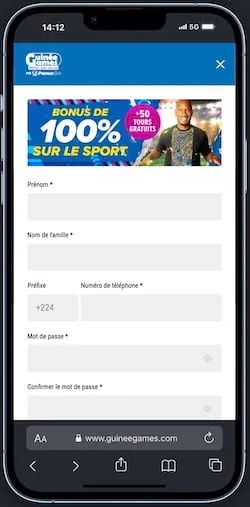 Ouvrez un compte avec le code promo Guin&eacute;e Games