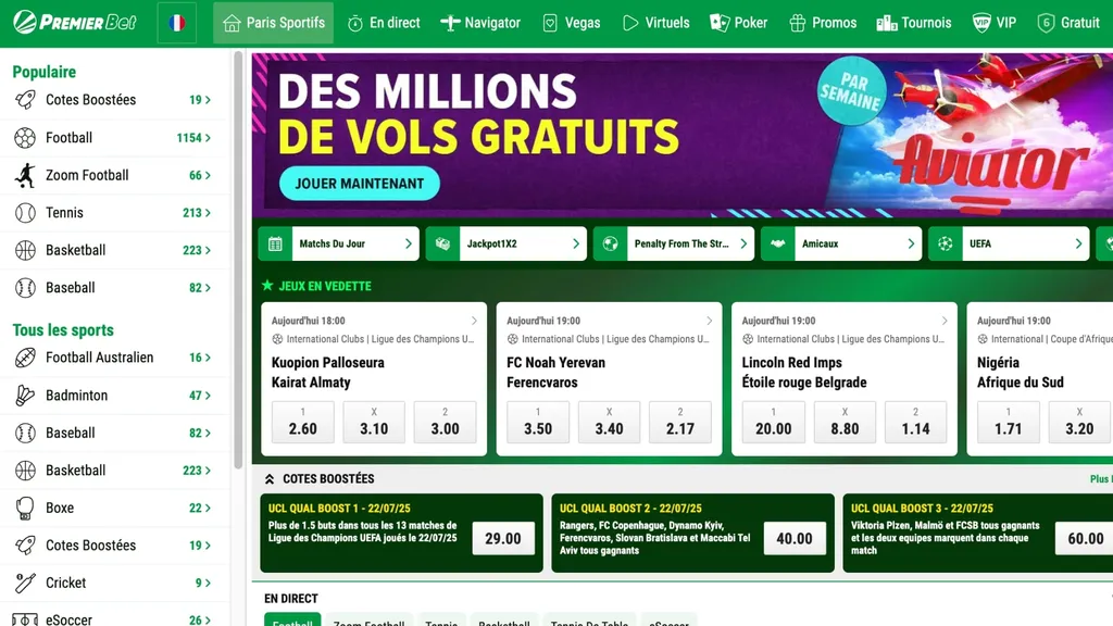 Premier Bet a un excellent catalogue de promos &agrave; destination des joueurs de C&ocirc;te d'Ivoire