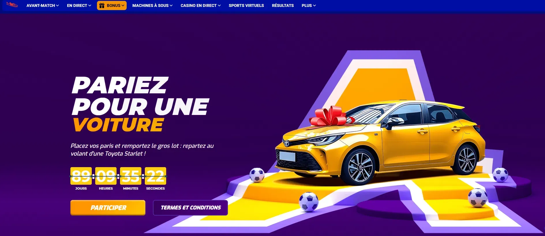 Promotion Pariez pour une voiture sur Paripesa