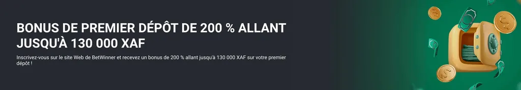 Betwinner vous offre un bonus &agrave; l'ouverture de votre compte