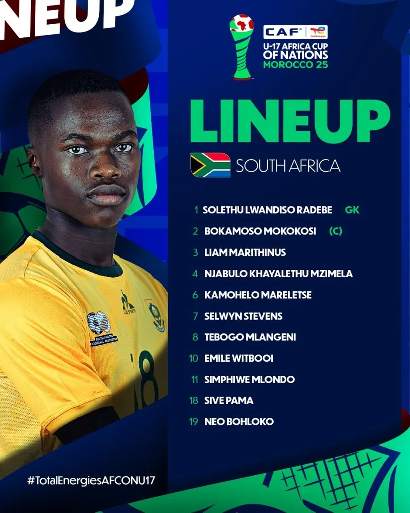 Compo Afrique du Sud U17 contre Maroc U17