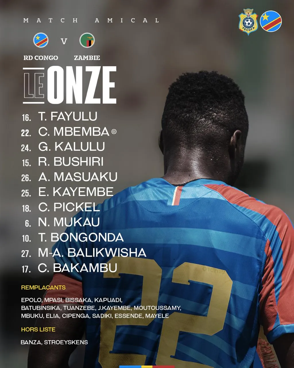 Compo RDC contre Zambie amical