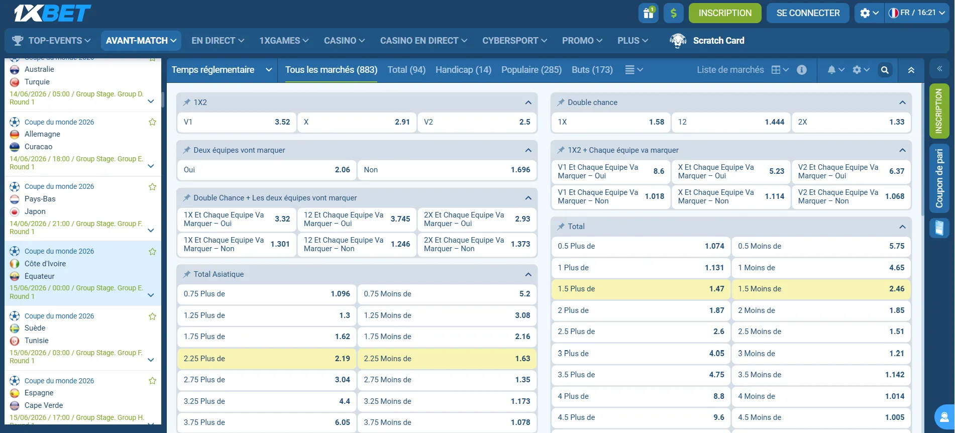 Cotes 1xbet meilleurs sites paris sportifs