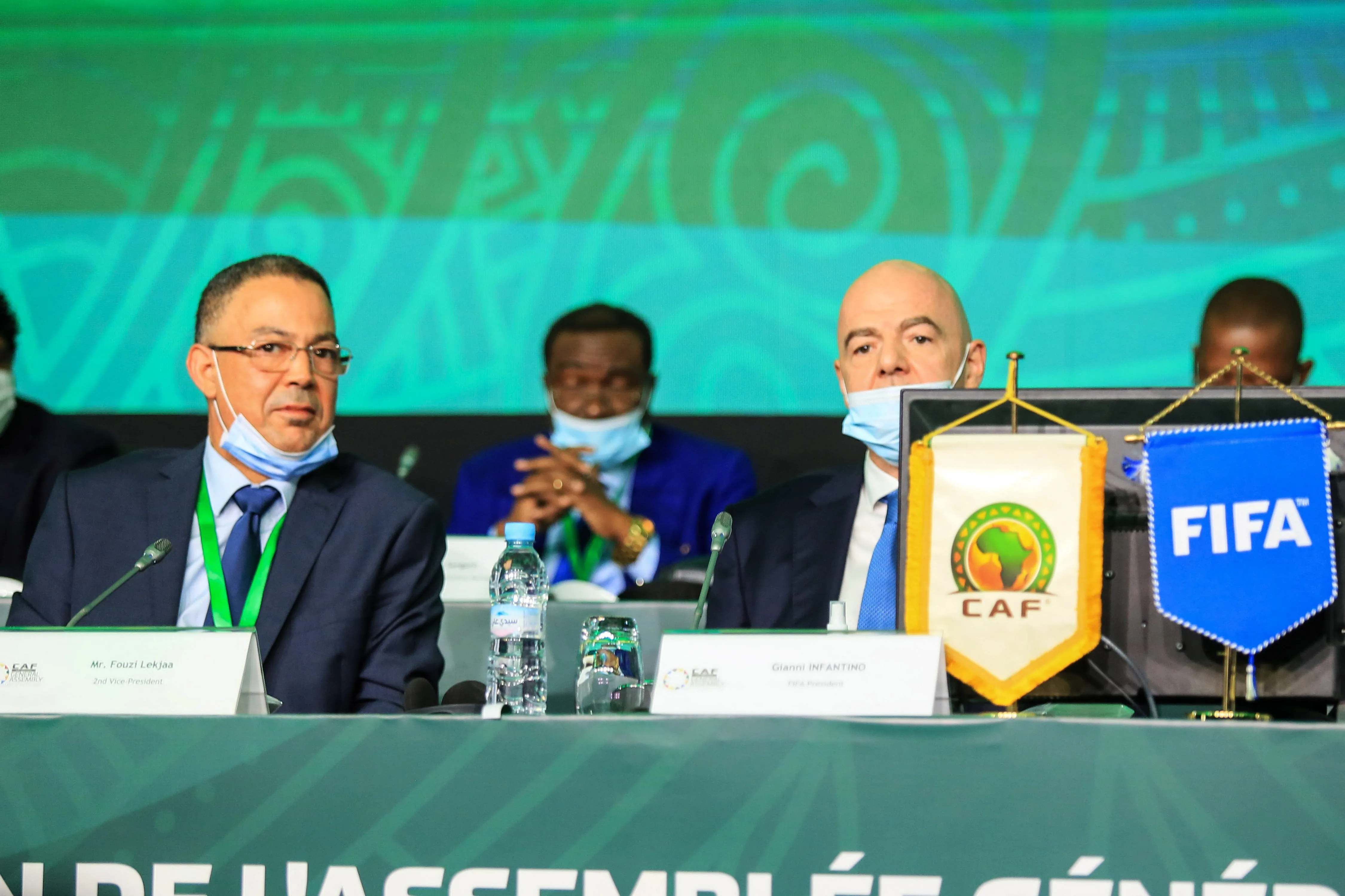 Fouzi Lekjaa, Gianni Infantino, pr&eacute;sident FIFA, FRMF