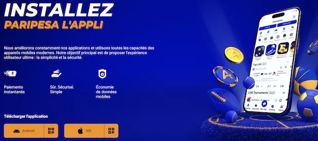 L'application Paripesa est disponible en Afrique sur iOS et Android