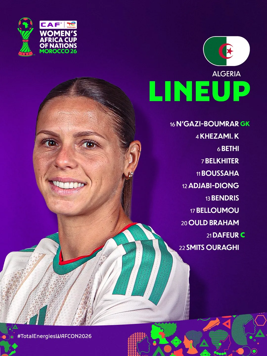 Compo Alg&eacute;rie f&eacute;minin contre S&eacute;n&eacute;gal