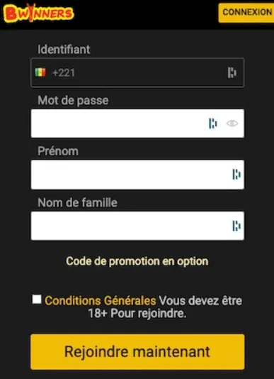 Créer un compte Bwinners