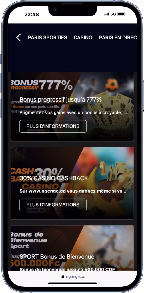 Code promo Ngenge les promotions sur les paris sportifs 