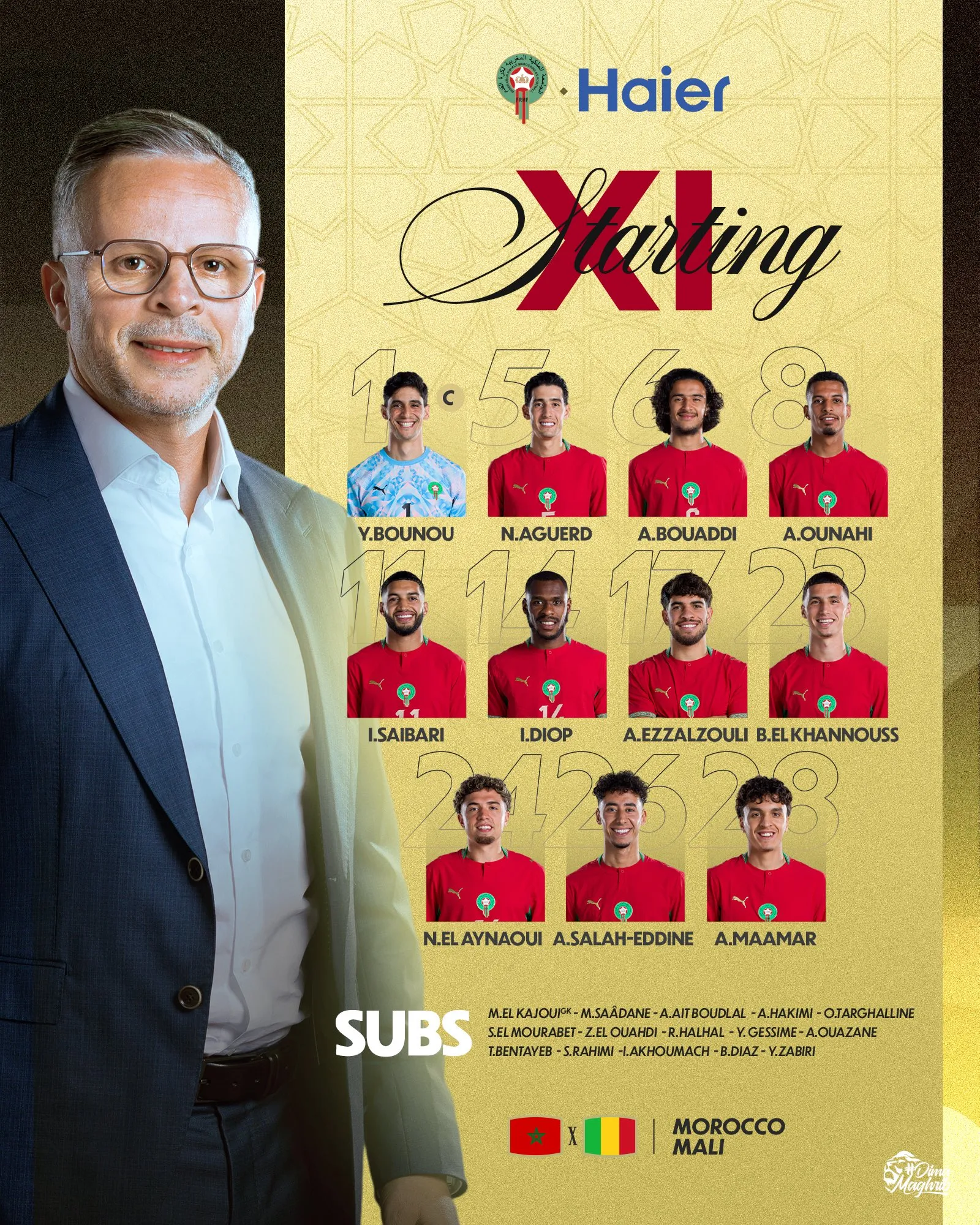 Compo Maroc contre Mali
