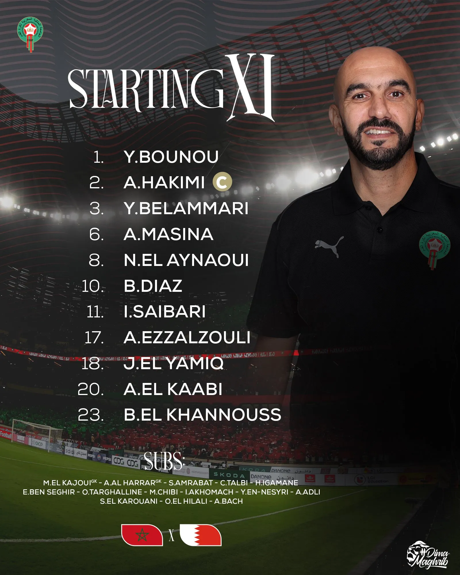 Compo Maroc contre Bahre&iuml;n
