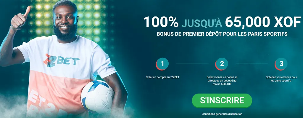 Bonus de bienvenue 22bet