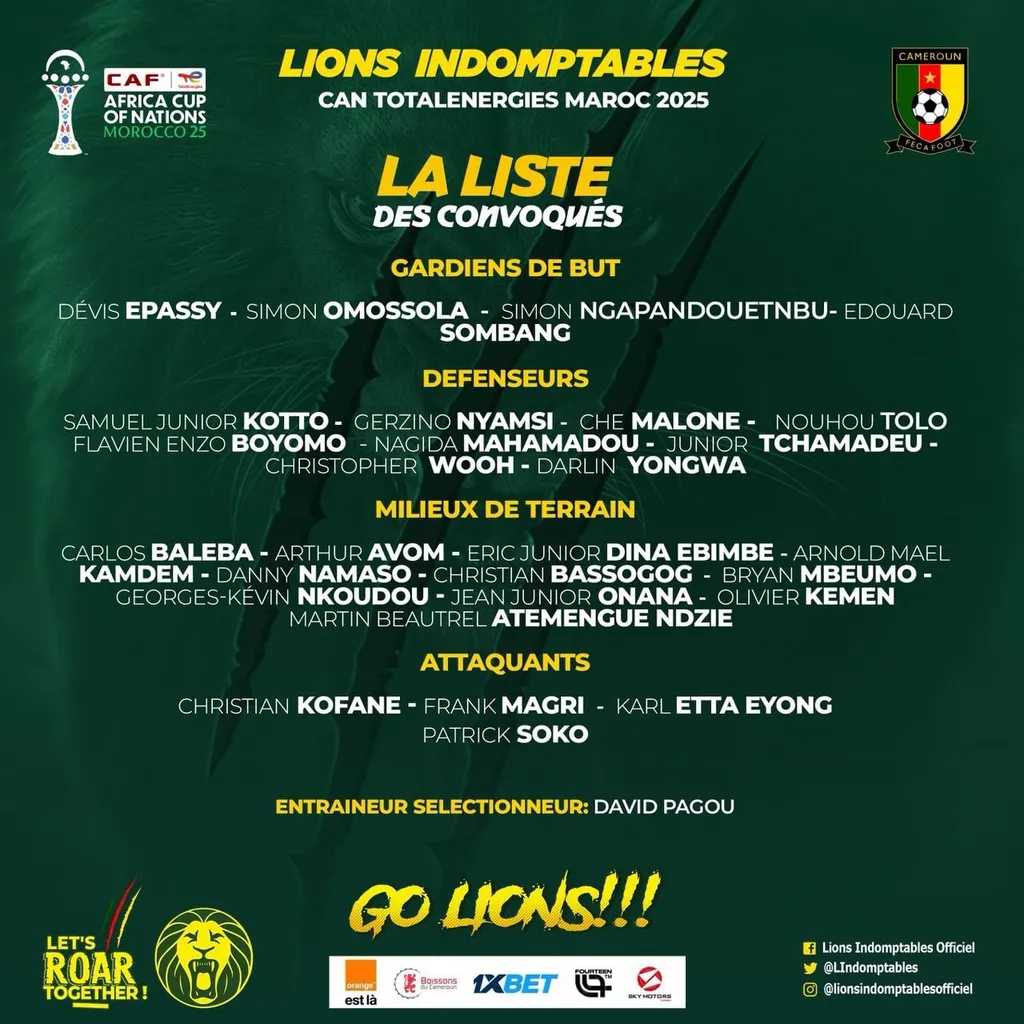 Liste Cameroun CAN 2025