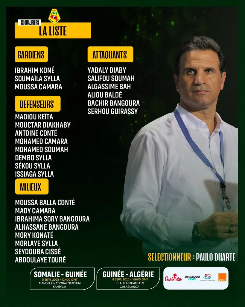 Liste Guinée, Algérie