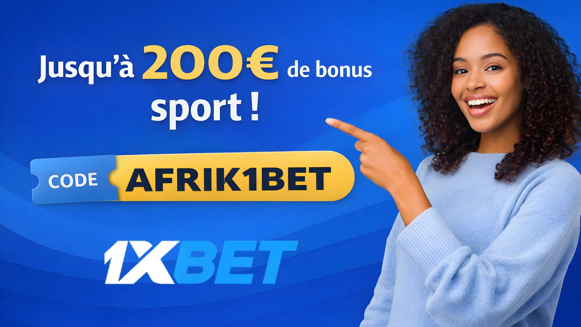 Code promo 1xBet pari sportif pour 200% sur votre premier d&eacute;p&ocirc;t jusqu'&agrave; 200&euro;, conditions de mise et d&eacute;lai d'activation."